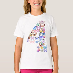 Nummer 4 Vlinders Thema 4 jaar oud Kinder T-shirt