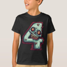 Nummer 4 Zombie Halloween Theme 4 Jaar Oude Kinder