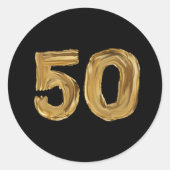 Nummer 50 50 50 iriserende tekst ronde sticker (Voorkant)