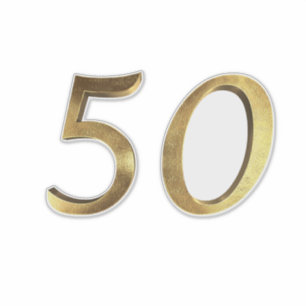 Nummer 50 Faux Gold 50e Jubileum Sticker
