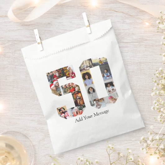 Nummer 50 Fotocollage Bedankzakje (Geknipt)