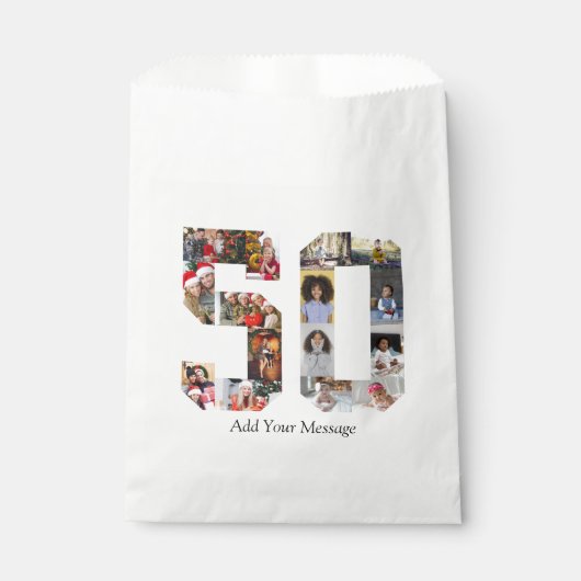 Nummer 50 Fotocollage Bedankzakje (Voorkant)