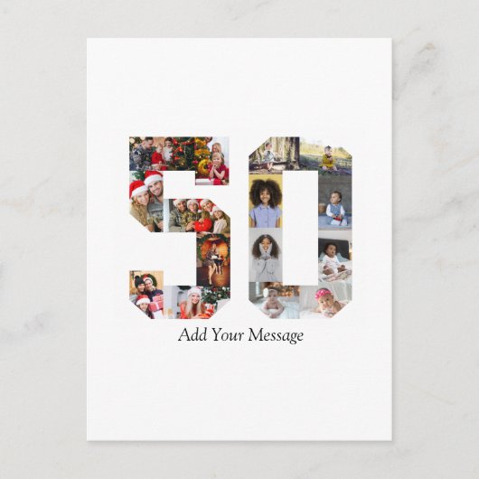 Nummer 50 Fotocollage Briefkaart (Voorkant)