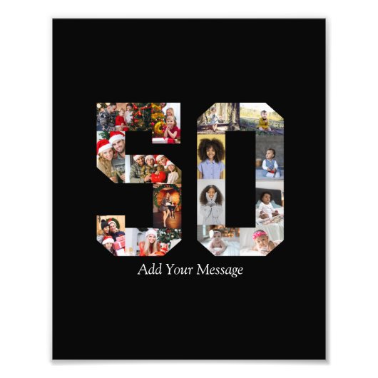 Nummer 50 Fotocollage Foto Afdruk (Voorkant)