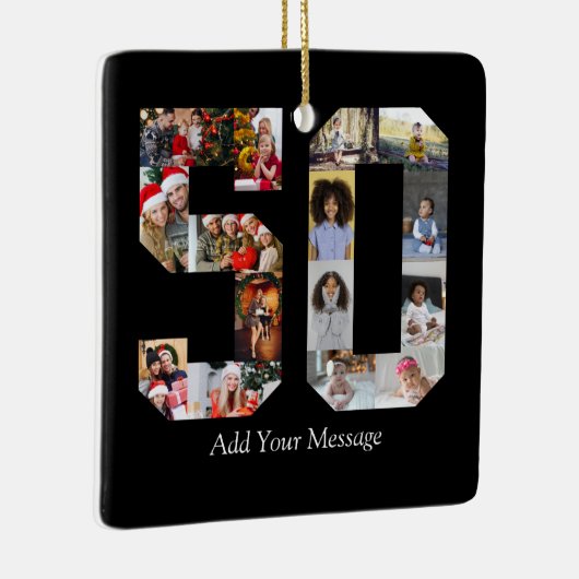 Nummer 50 Fotocollage Keramisch Ornament (Rechts)
