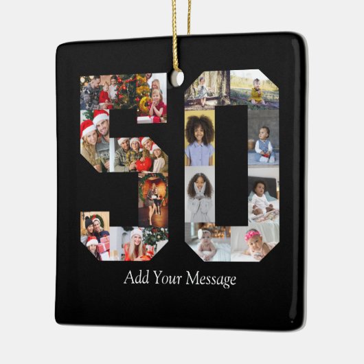 Nummer 50 Fotocollage Keramisch Ornament (Links)