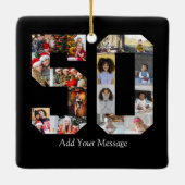 Nummer 50 Fotocollage Keramisch Ornament (Achterkant)