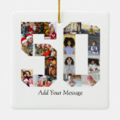 Nummer 50 Fotocollage Keramisch Ornament (Achterkant)
