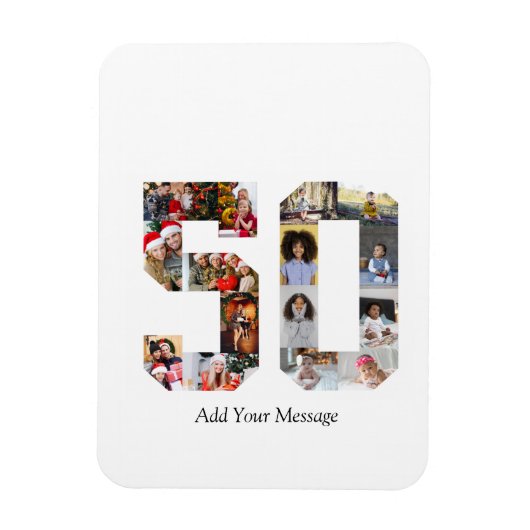 Nummer 50 Fotocollage Magneet (Verticaal)