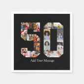 Nummer 50 Fotocollage Servet (Voorkant)