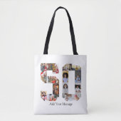 Nummer 50 Fotocollage Tote Bag (Voorkant)