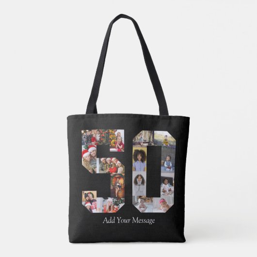 Nummer 50 Fotocollage Tote Bag (Achterkant)