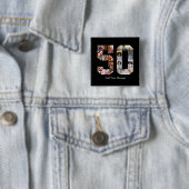 Nummer 50 Fotocollage Vierkante Button 5,1 Cm (In situ)