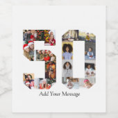 Nummer 50 Fotocollage Wijn Etiket (Enkel label)