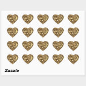 Nummer 50 Golden Wedding Jubileum Elegant Gold Hart Sticker (Vel)