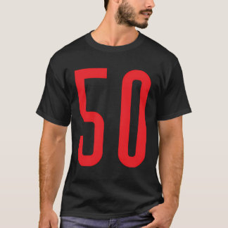 Nummer 50 rode sport fan jersey nummer t-shirt