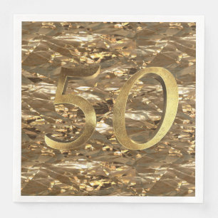 Nummer 50 Wedding 50th Birthday Jubileum Gold Servet