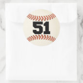 Nummer 51 Honkbal Ronde Sticker (Tas)