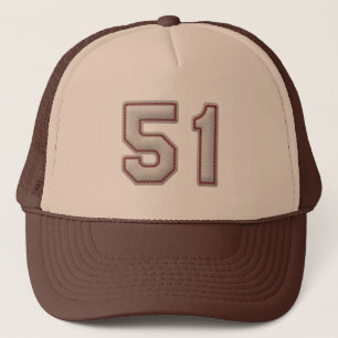 Nummer 51 met Cool Baseball Stitches Kijk Trucker Pet