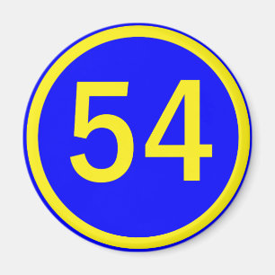 nummer 54 in een cirkel magneet