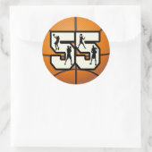 Nummer 55 Basketball Ronde Sticker (Tas)