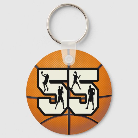 Nummer 55 Basketball Sleutelhanger (Voorkant)