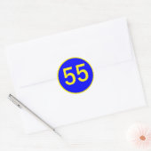 Nummer 55 in een cirkel ronde sticker (Envelop)