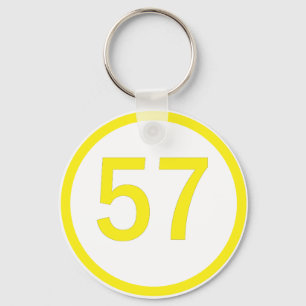 Nummer 57, in een cirkel sleutelhanger