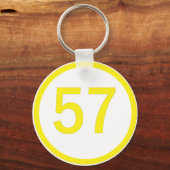 Nummer 57, in een cirkel sleutelhanger (Voorkant)