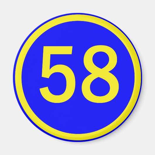 nummer 58 in een cirkel magneet (Voorkant)