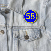 nummer 58 in een cirkel ronde button 5,7 cm (In situ)
