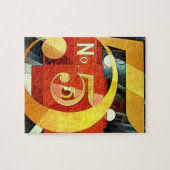 Nummer 5 Abstracte brandweermotor Legpuzzel (Horizontaal)