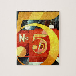 Nummer 5 Abstracte brandweermotor Legpuzzel