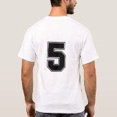 Nummer 5 backside print t-shirt (Achterkant)