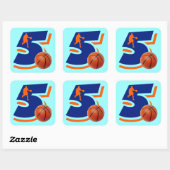 Nummer 5 Basketball Player Vierkante Sticker (Vel)