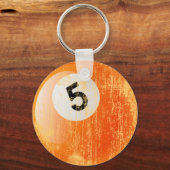 NUMMER 5 BILLIARDS BALL - ERODED AND AGENTJLE SLEUTELHANGER (Voorkant)