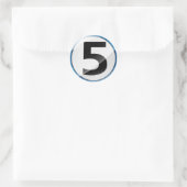 Nummer 5 blauwe sticker (Tas)