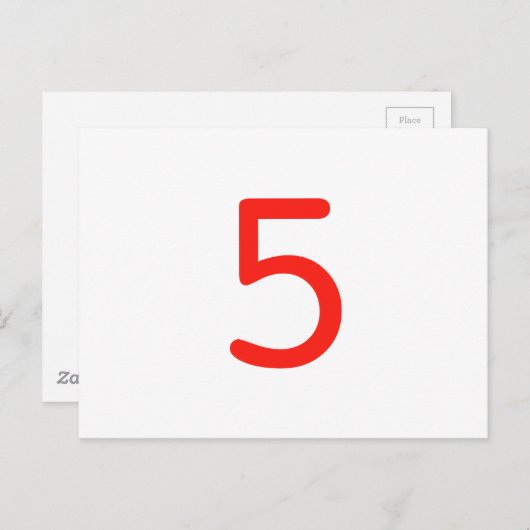 Nummer 5 briefkaart (Voorkant / Achterkant)