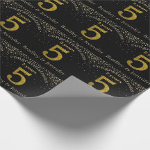 Nummer 5 Glitter Gold Jubileum Wrapping Paper