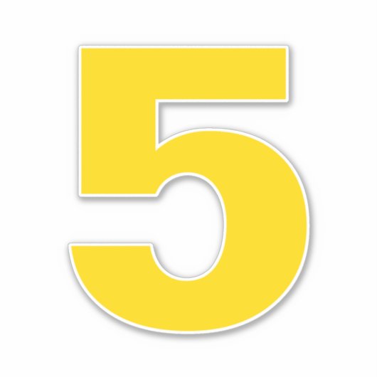 Nummer 5 Gold en White Sticker (Voorkant)