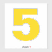 Nummer 5 Gold en White Sticker (Vel)