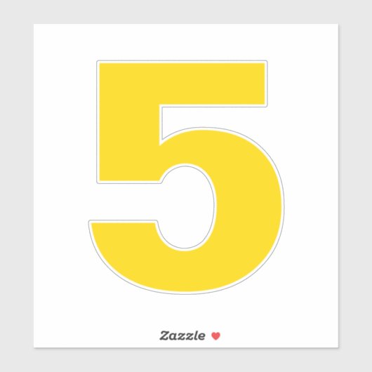 Nummer 5 Gold en White Sticker (Vel)
