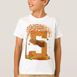 Nummer 5 Herfst Herfst Thanksgiving Thema 5 jaar o T-shirt