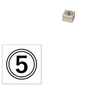 "Nummer 5 in cirkelvormige rand" Rubberen stempel (Gestempeld)