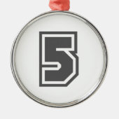 Nummer 5 metalen ornament (Voorkant)
