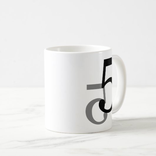 Nummer 5 Mok Aantal Vijf Grafische Mok Wiskunde Lo (Voorkant rechts)