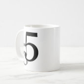 Nummer 5 Mok Aantal Vijf Grafische Mok Wiskunde Lo (Voorkant links)