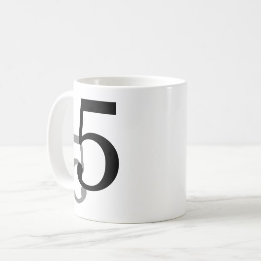 Nummer 5 Mok Aantal Vijf Grafische Mok Wiskunde Lo (Voorkant links)