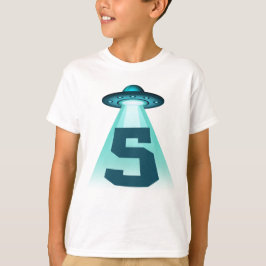 Nummer 5 ontvoering UFO Alien Theme 5 jaar oude Ki T-shirt