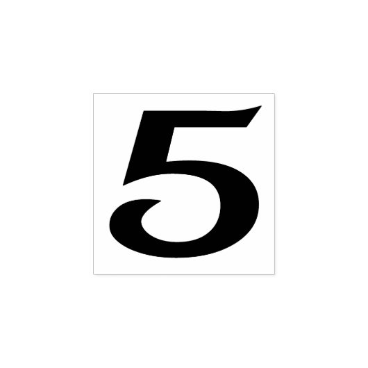 Nummer 5 Rubber Art Stempel (Afrduk)